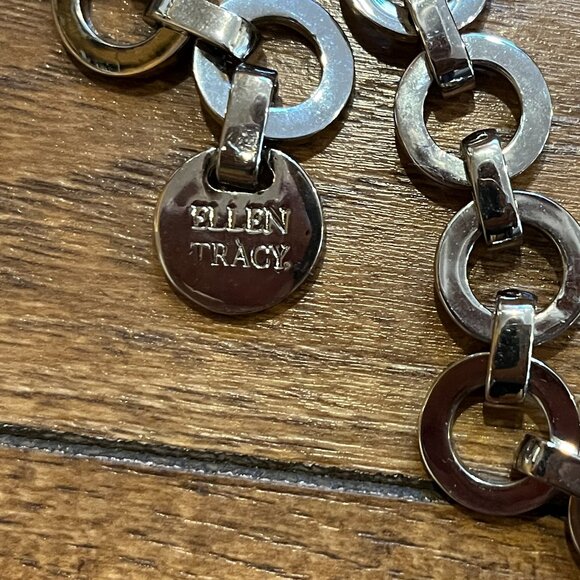 Ellen Tracy Silver Tone Mesh Belt - Picture 10 of 13